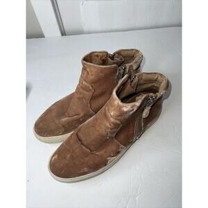 Gentle Souls Kenneth Cole Carole Blush velvet Sneaker Ankle Bootie Size 8